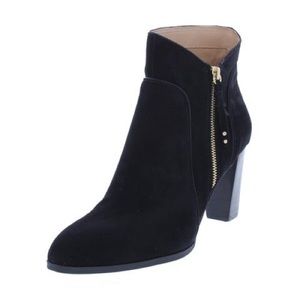 Adrienne Vittadini Black Zipper Heeled Boots